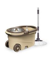 ممسحة بلاستيكية دوارة بيج وبني